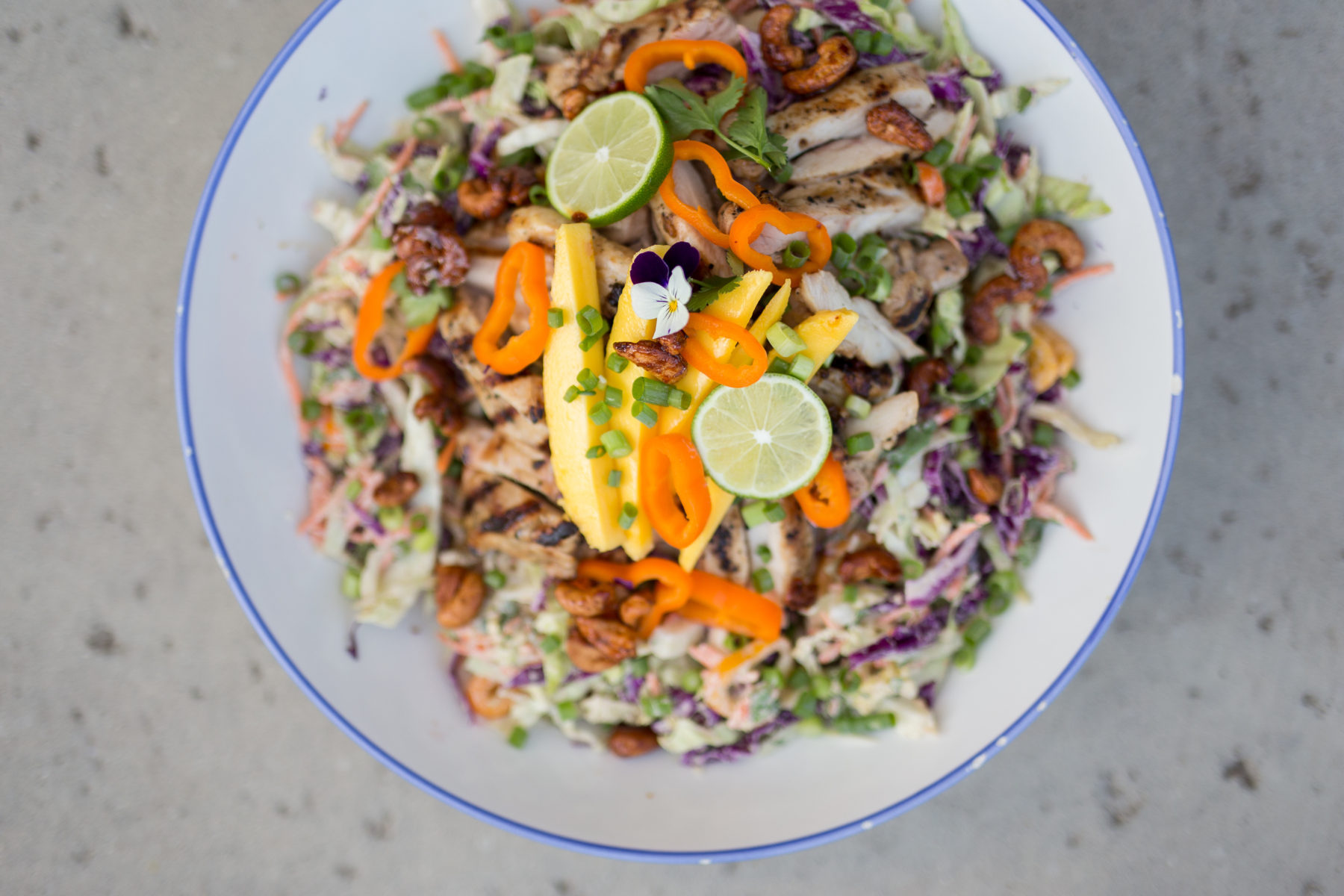 Gluten Free, Paleo Thai Chicken Chop Salad by Colorful Eats